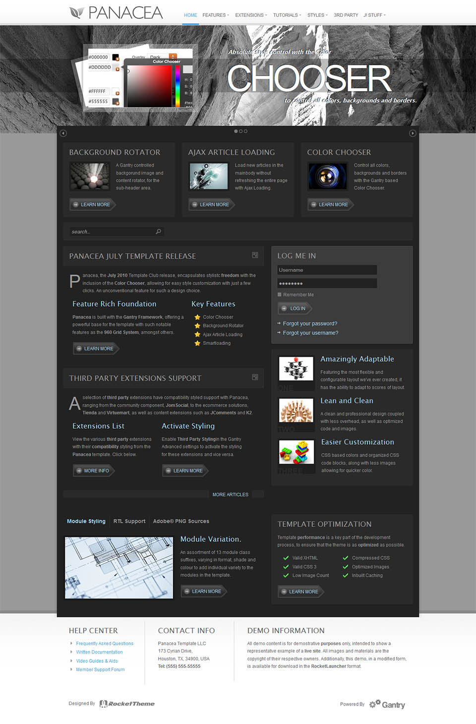 Template RocketTheme Panacea Joomla template RocketTheme Panacea