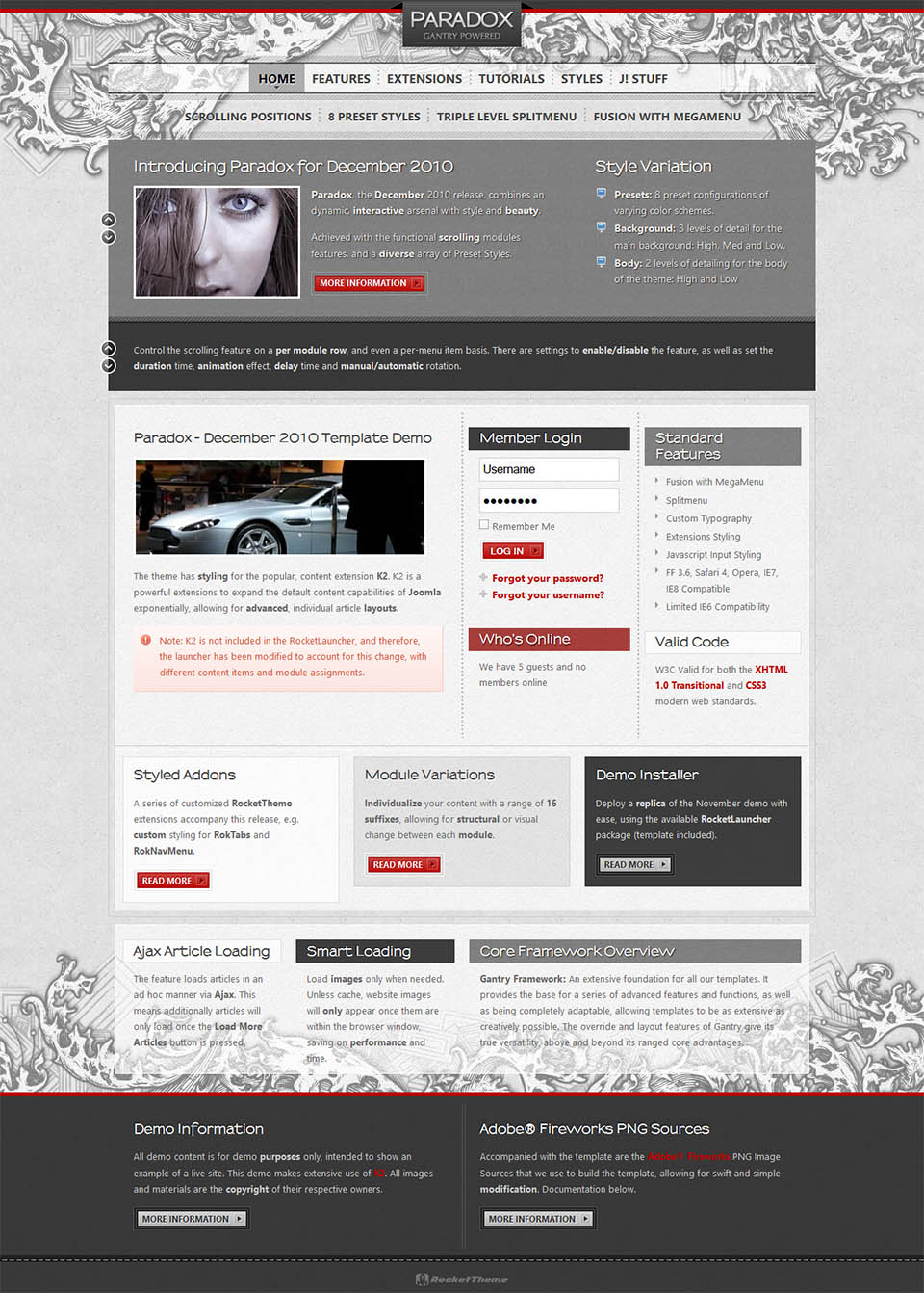 Template RocketTheme Paradox Joomla template RocketTheme Paradox