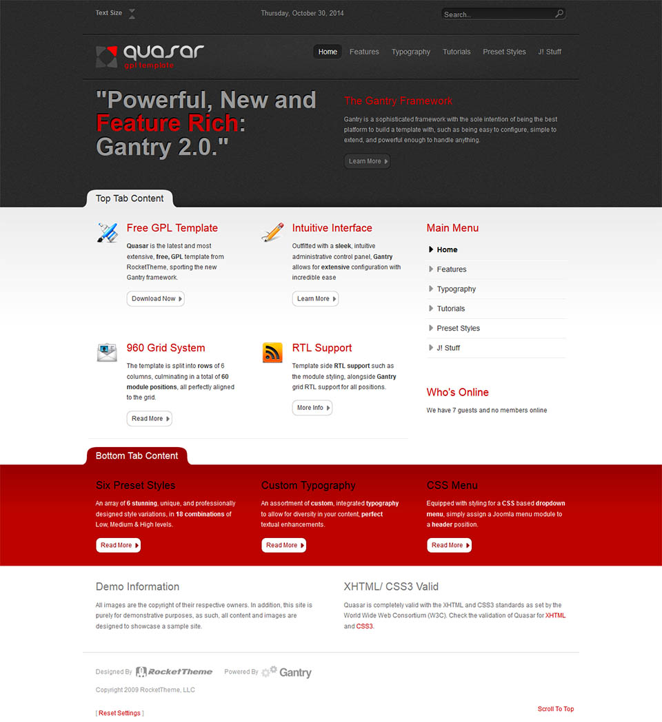 Joomla template RocketTheme Quasar