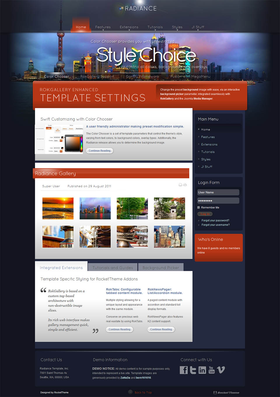 Template RocketTheme Radiance Joomla template RocketTheme Radiance