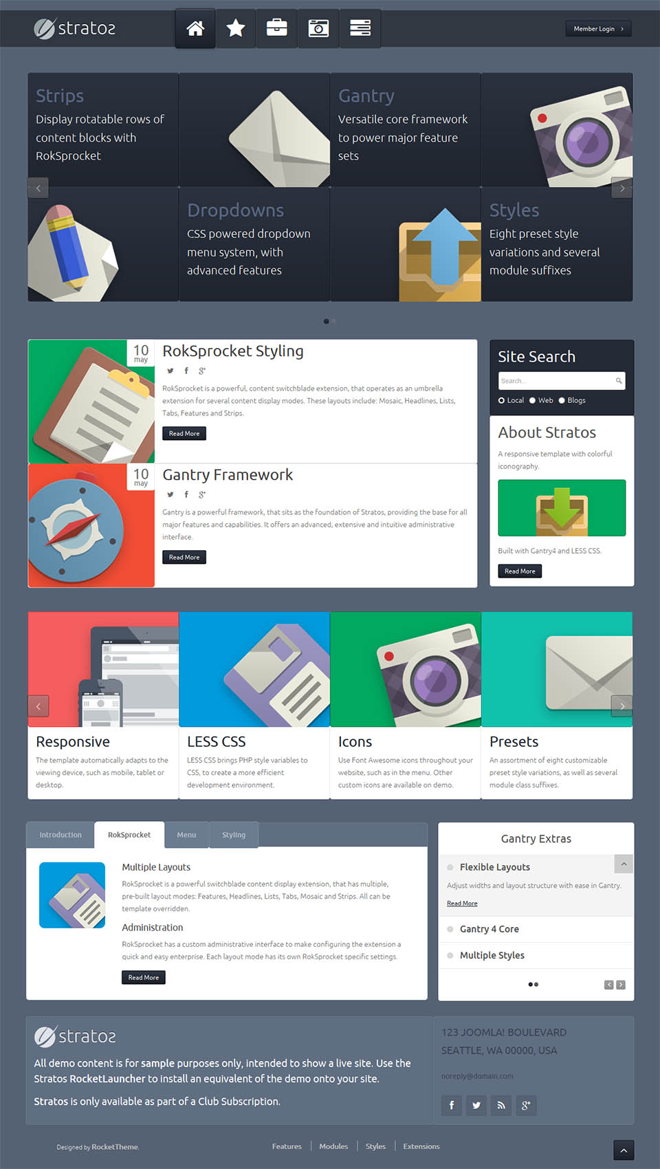 Joomla template RocketTheme Stratos