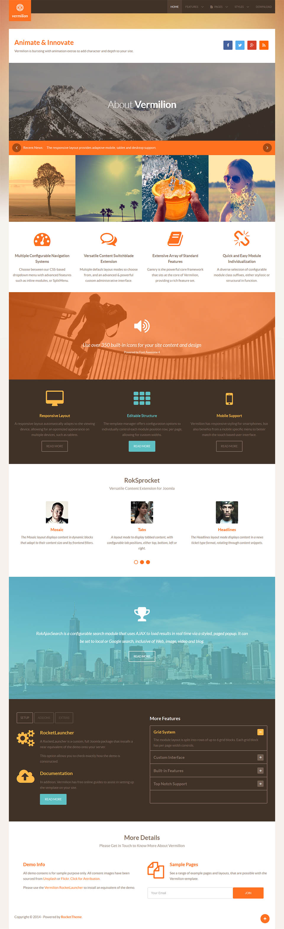 Template RocketTheme Vermilion Joomla template RocketTheme Vermilion