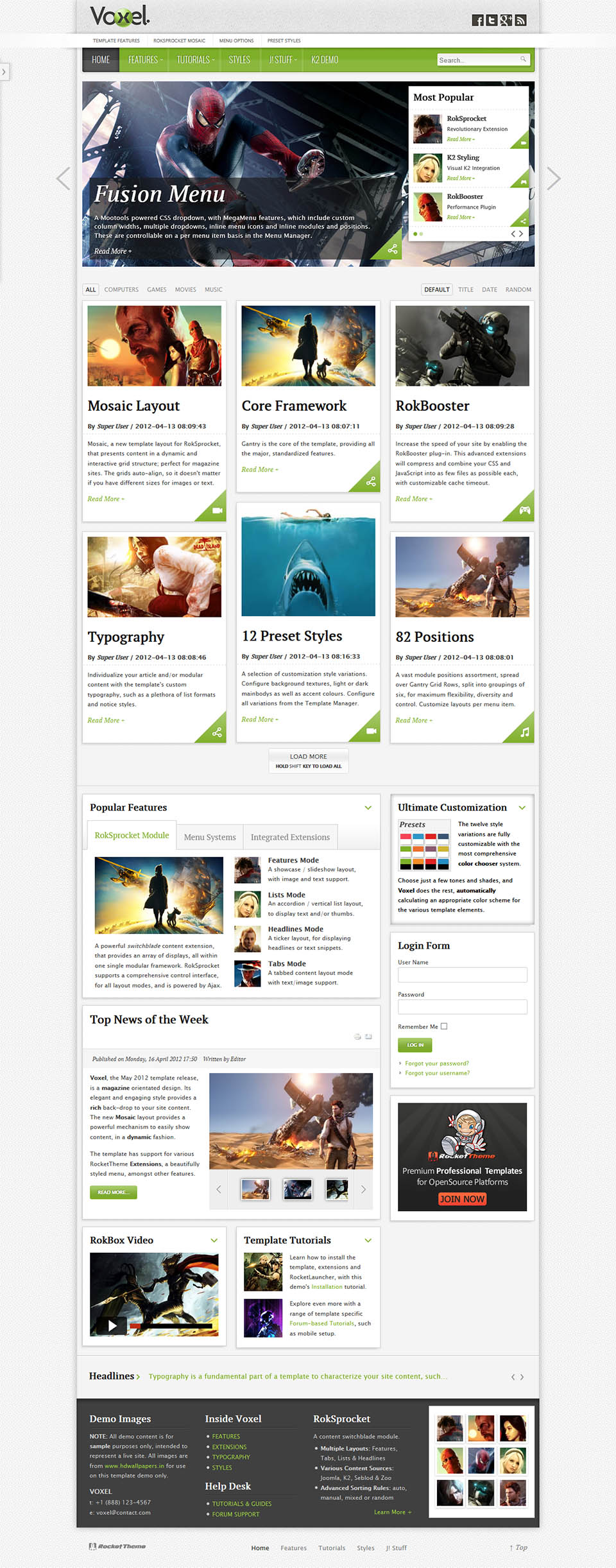 Template RocketTheme Voxel Joomla template RocketTheme Voxel