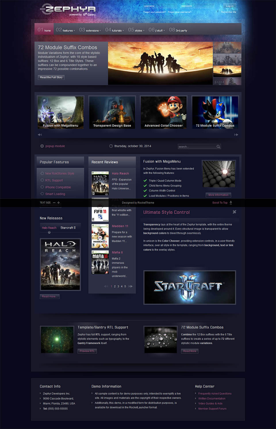 Template RocketTheme Zephyr Joomla template RocketTheme Zephyr