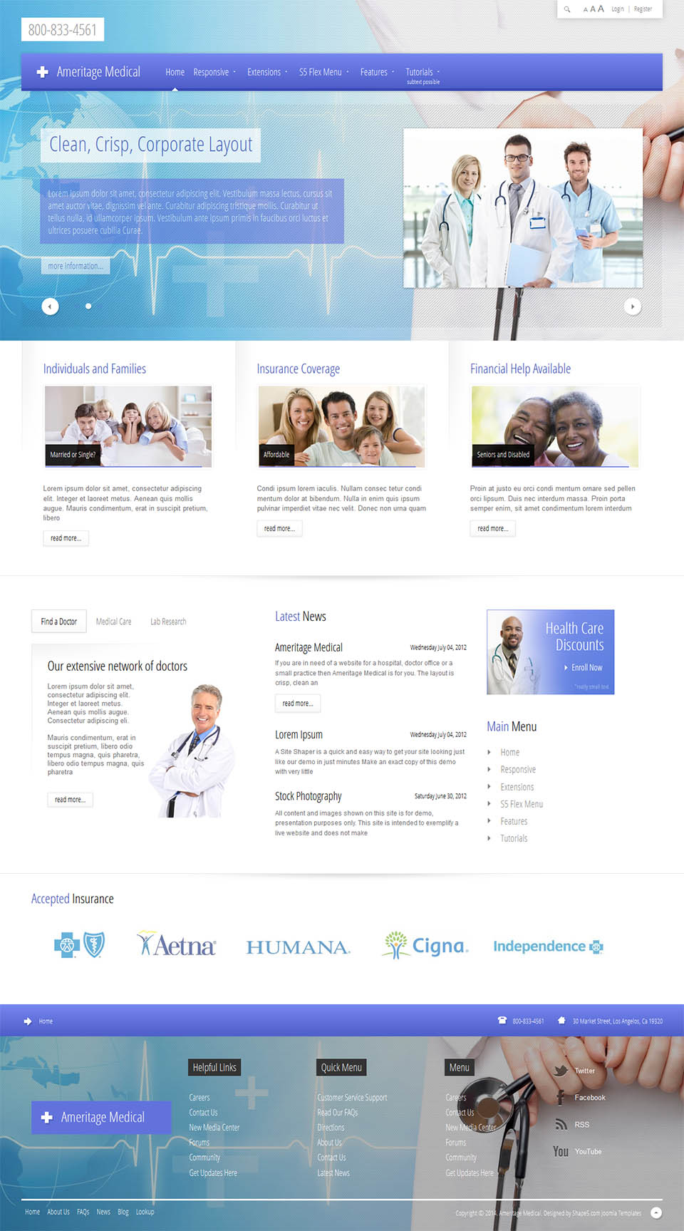 Template Shape5 Ameritage Medical Joomla template Shape5 Ameritage Medical