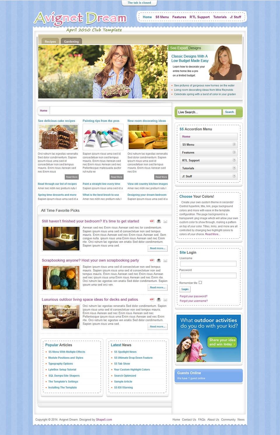 Template Shape5 Avignet Dream Joomla template Shape5 Avignet Dream