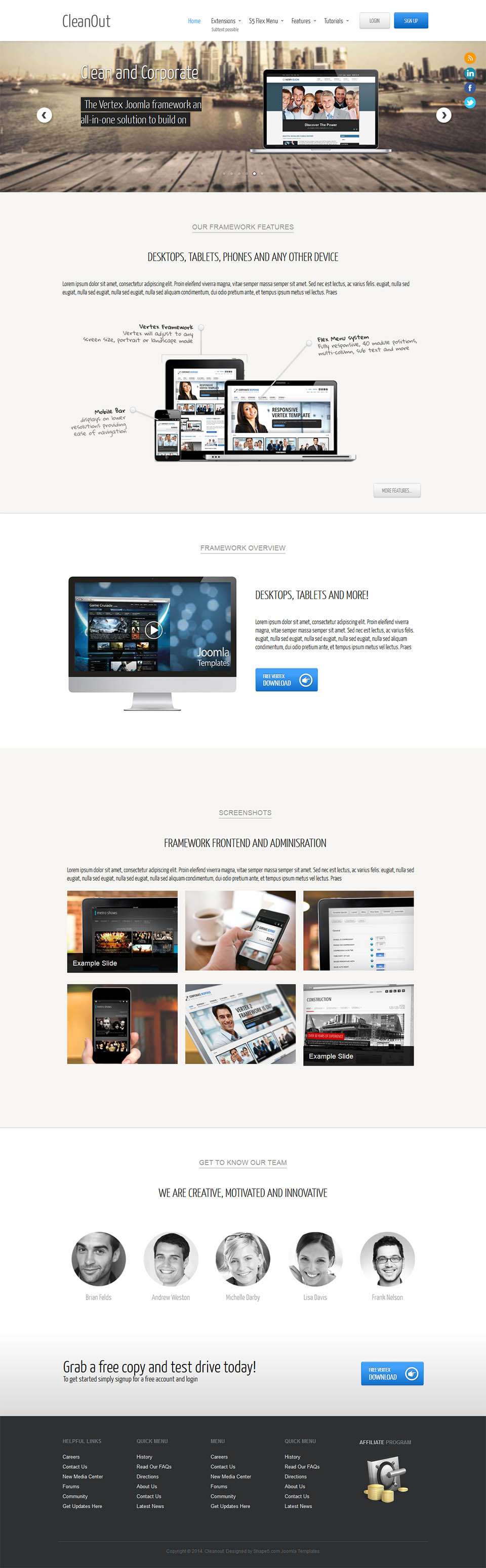 Joomla template Shape5 CleanOut