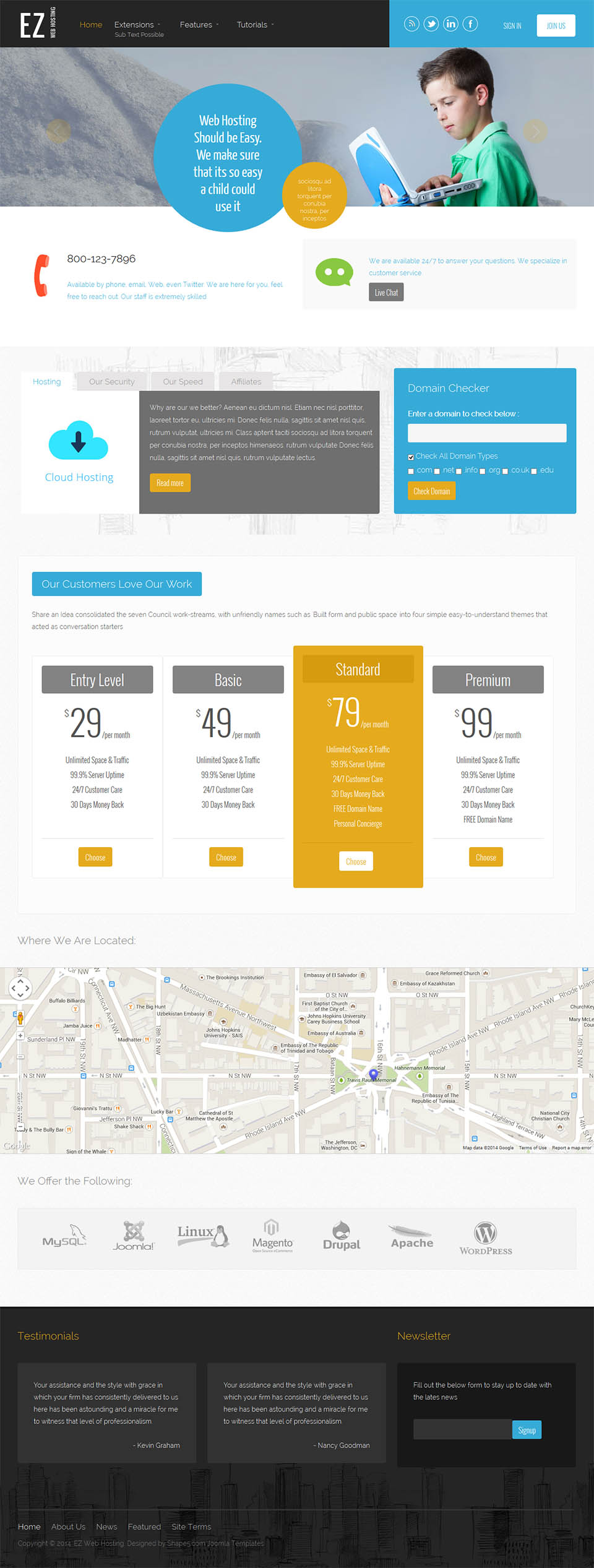 Template Shape5 EZ Web Hosting Joomla template Shape5 EZ Web Hosting