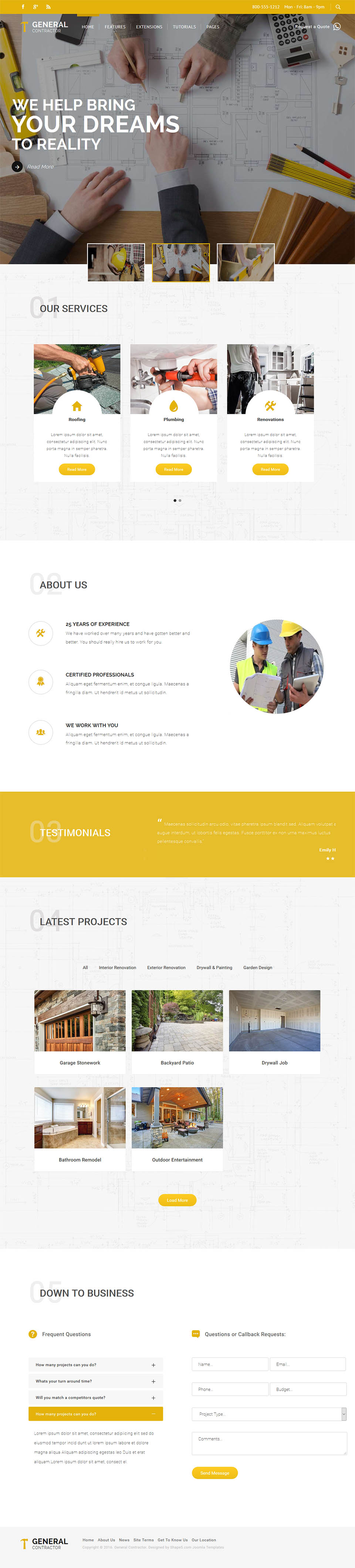 Joomla template Shape5 General Contractor