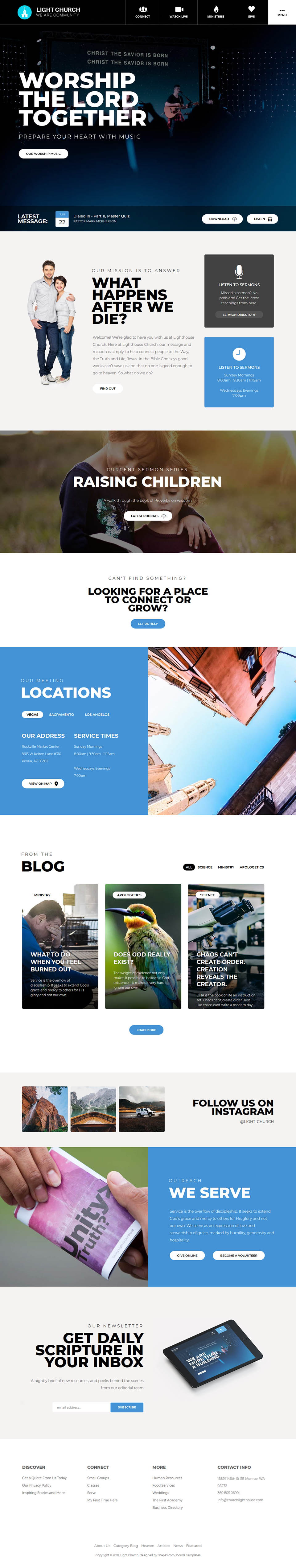 Template Shape5 Light Church Joomla template Shape5 Light Church