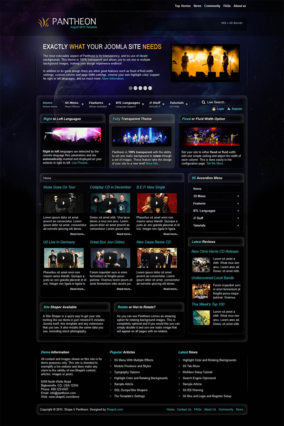 Template Shape5 Pantheon Joomla template Shape5 Pantheon