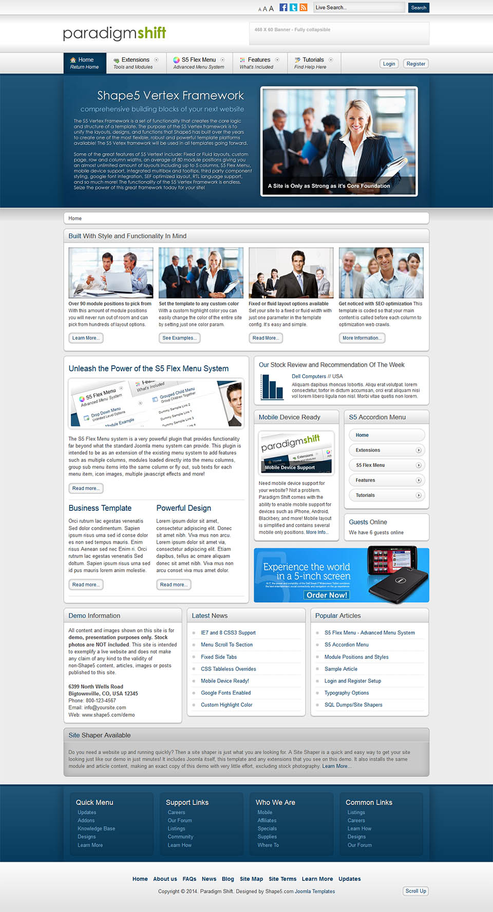 Template Shape5 Paradigm Shift Joomla template Shape5 Paradigm Shift