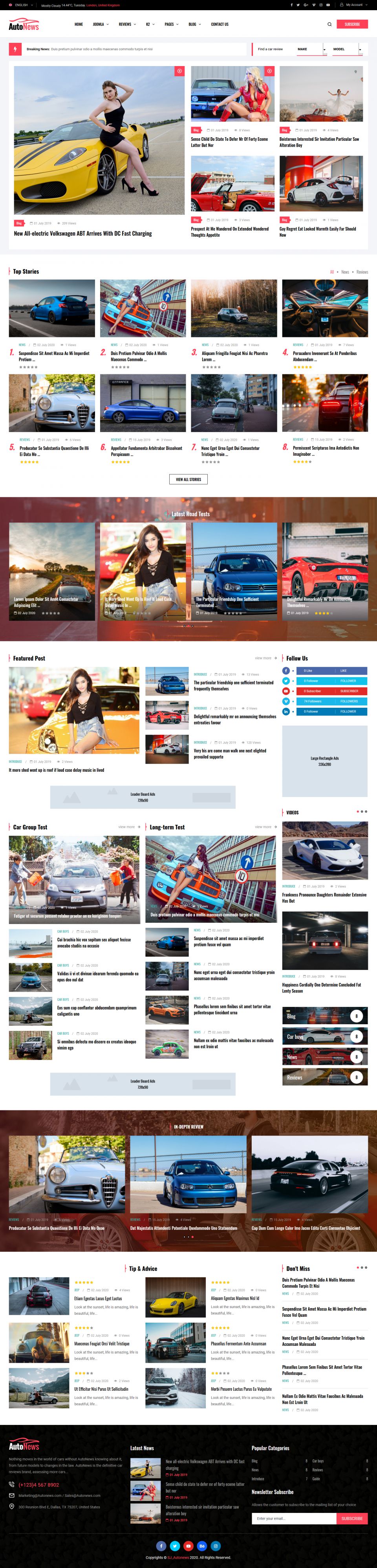 Template SmartAddons AutoNews Joomla template SmartAddons AutoNews