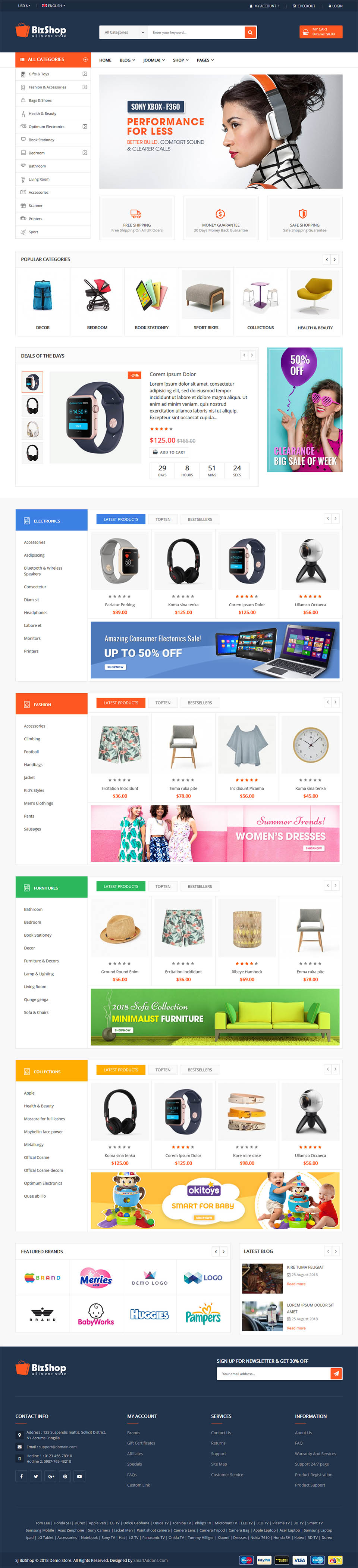 Template SmartAddons Bizshop Joomla template SmartAddons Bizshop