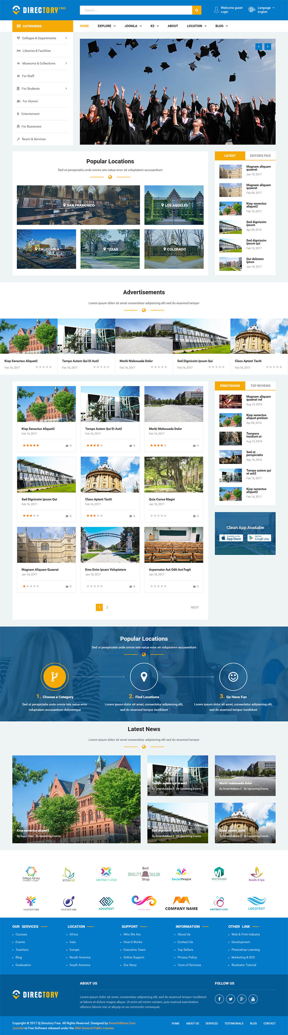 Joomla template SmartAddons Directory Free