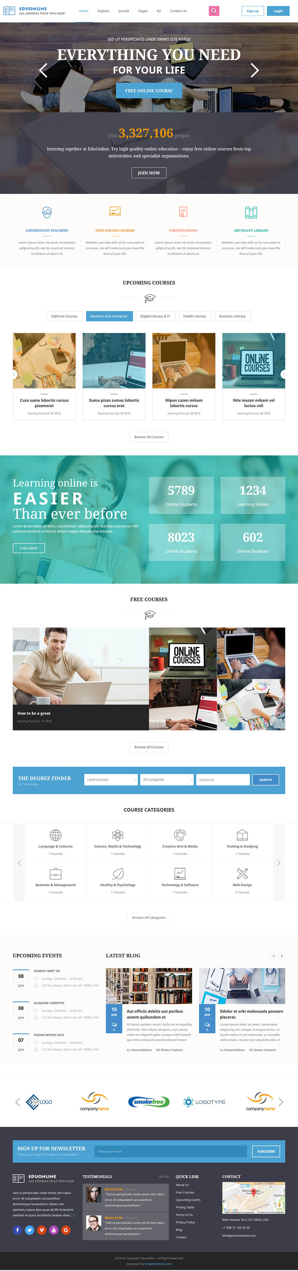 Template SmartAddons Eduonline Joomla template SmartAddons Eduonline