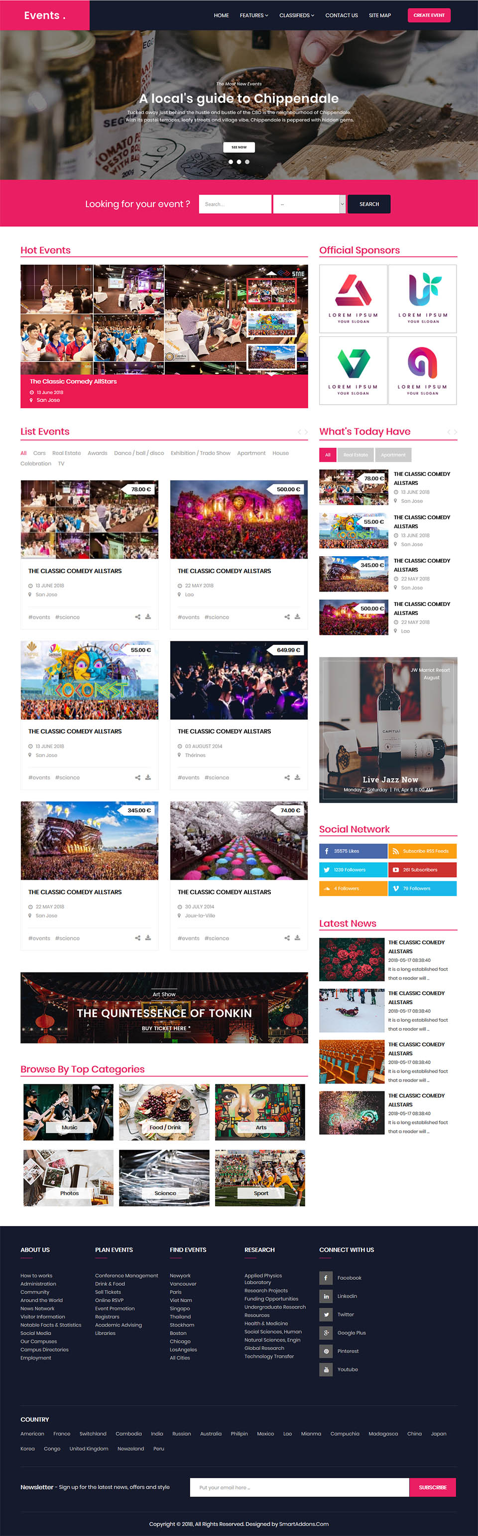 Template SmartAddons Event Joomla template SmartAddons Event