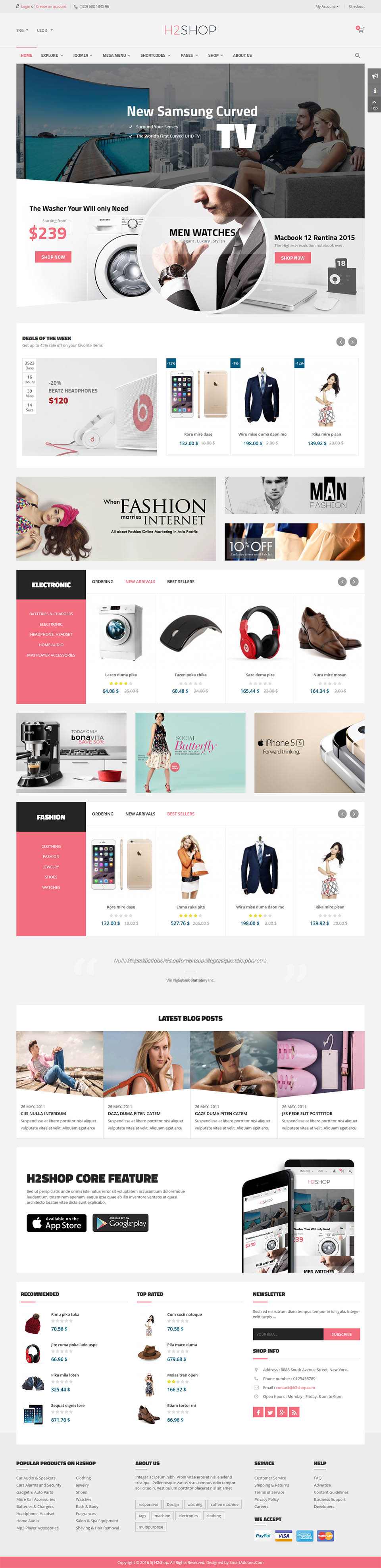 Template SmartAddons H2shop Joomla template SmartAddons H2shop