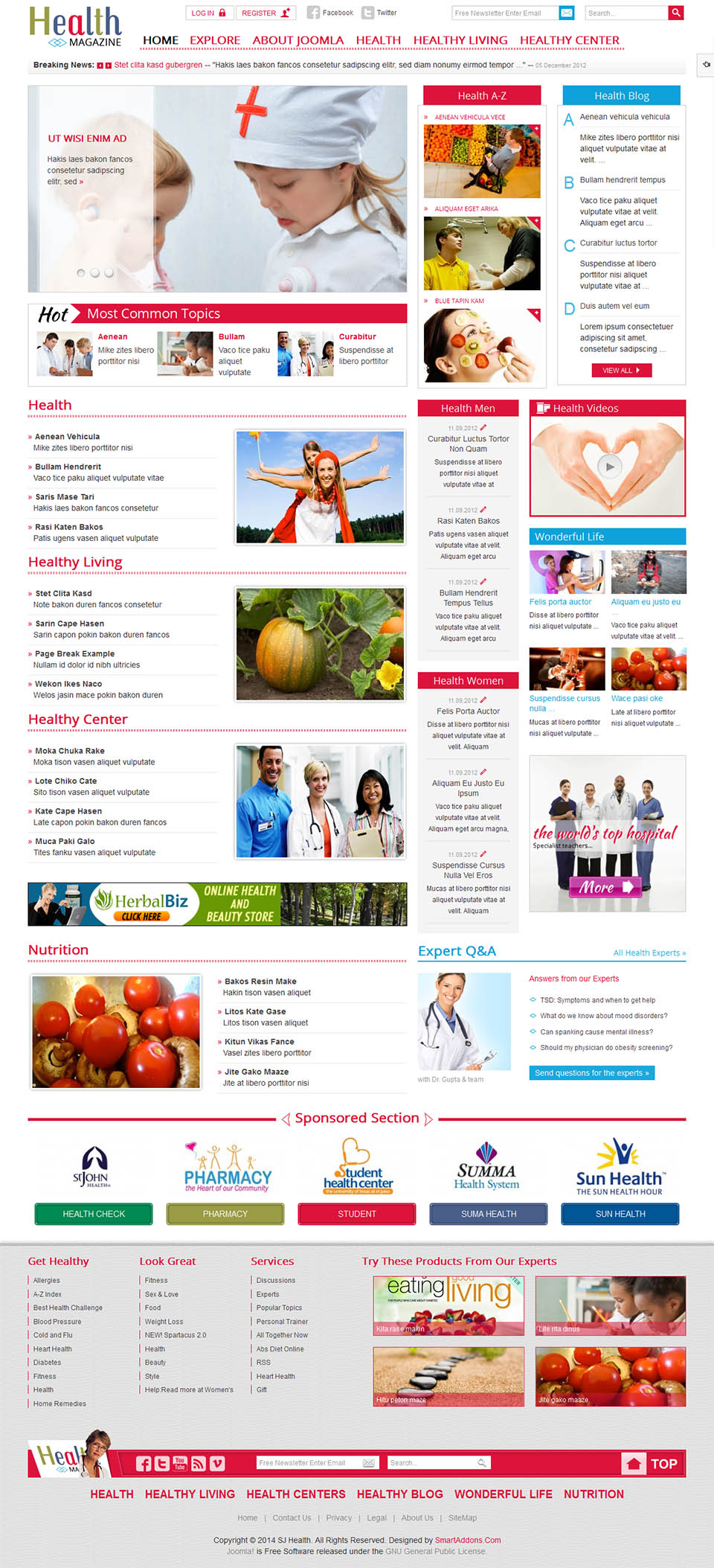 Template SmartAddons Health Joomla template SmartAddons Health