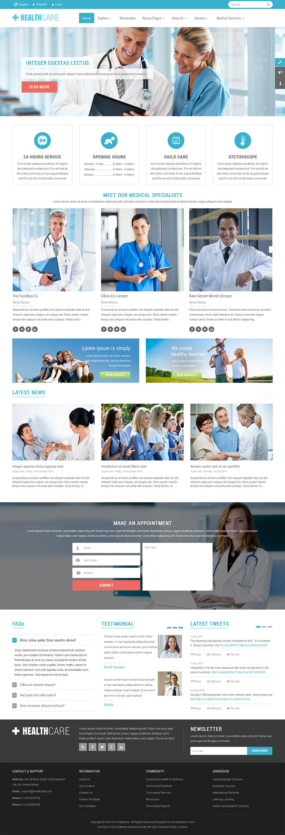 Template SmartAddons HealthCare Joomla template SmartAddons HealthCare