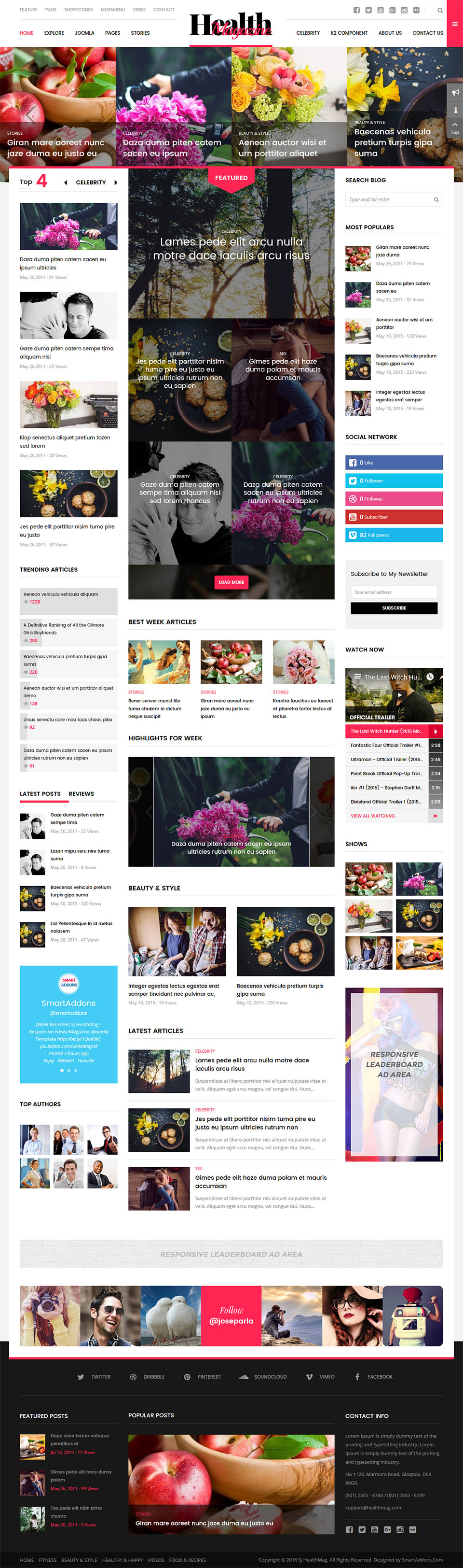 Joomla template SmartAddons HealthMag
