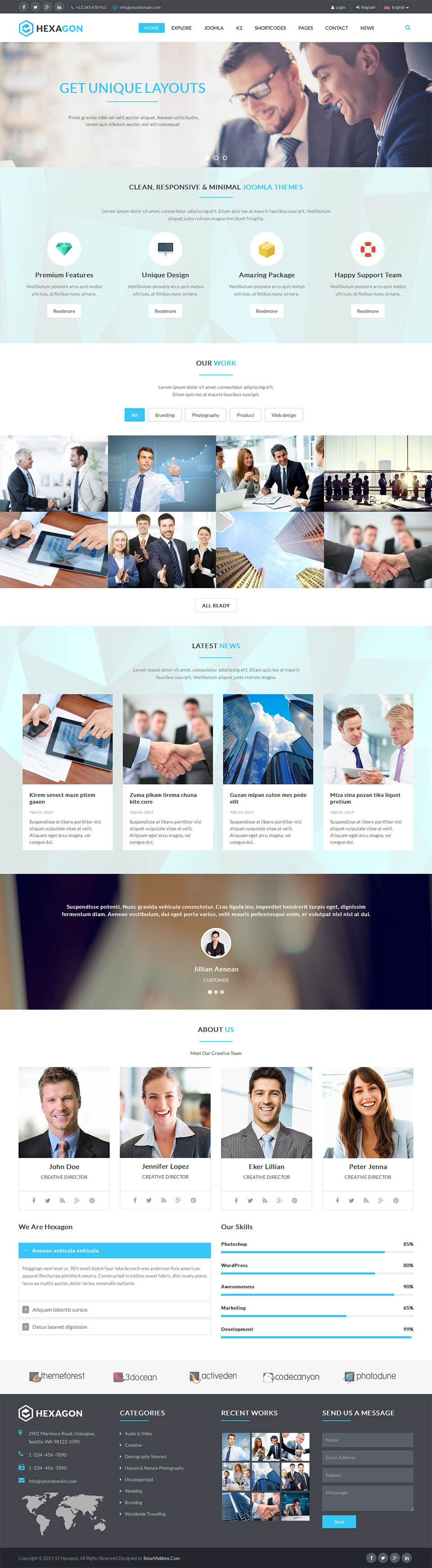Template SmartAddons Hexagon Joomla template SmartAddons Hexagon