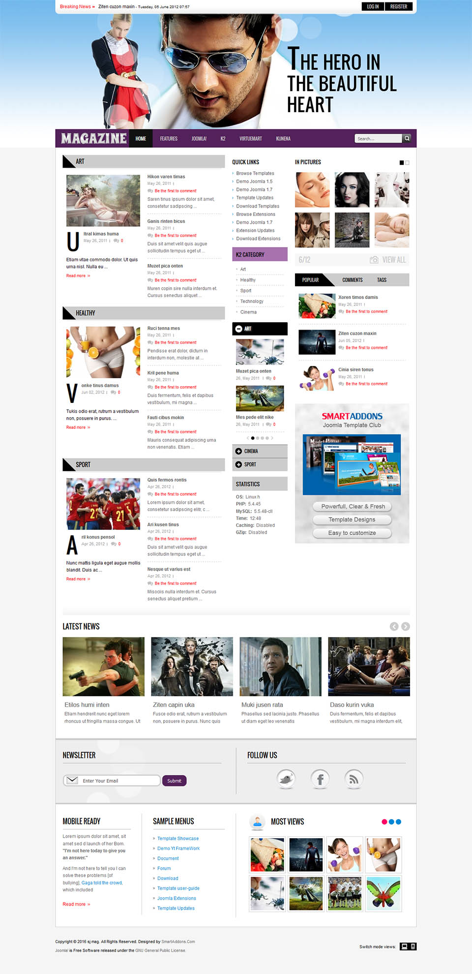 Template SmartAddons Magazine Joomla template SmartAddons Magazine