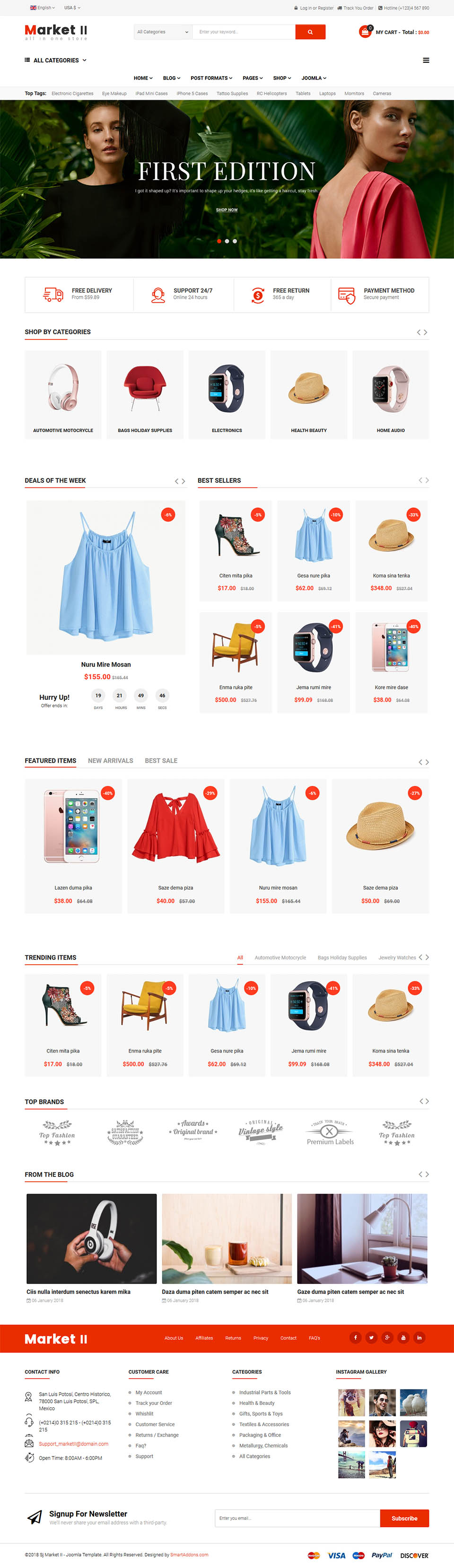 Template SmartAddons Market II Joomla template SmartAddons Market II