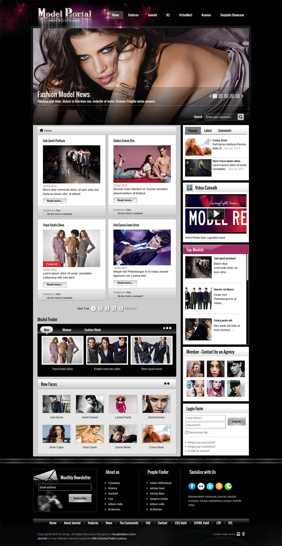 Template SmartAddons Model Joomla template SmartAddons Model