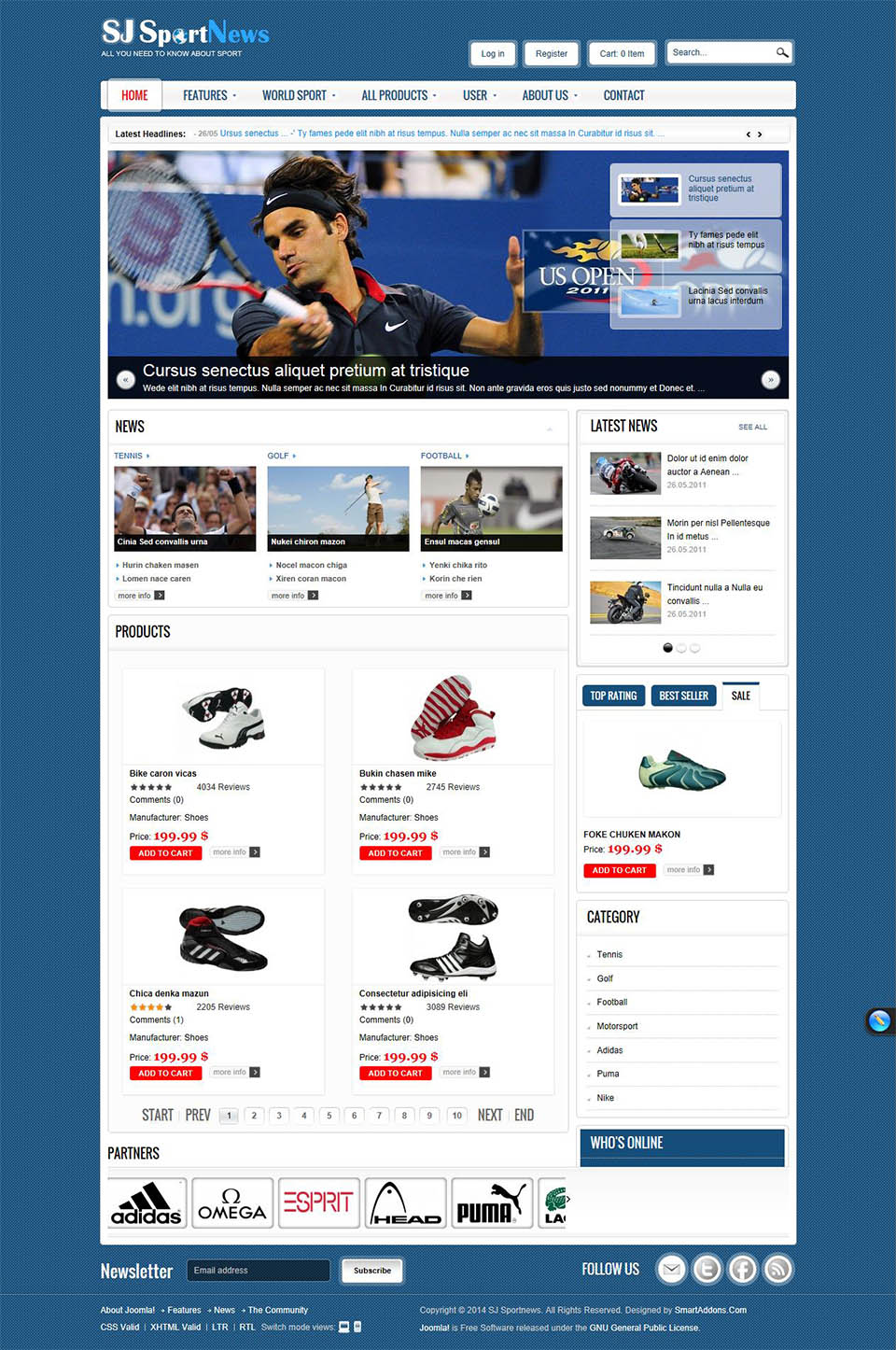 Template SmartAddons Sport News Joomla template SmartAddons Sport News