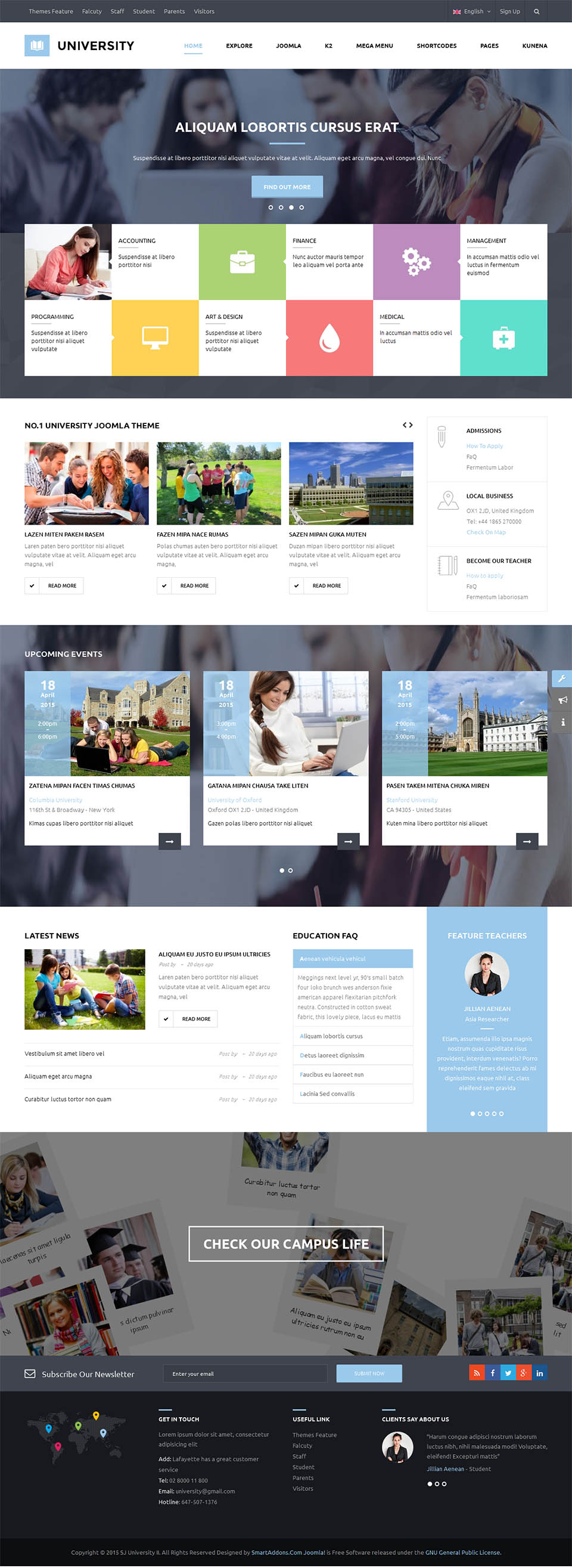 Template SmartAddons University II Joomla template SmartAddons University II