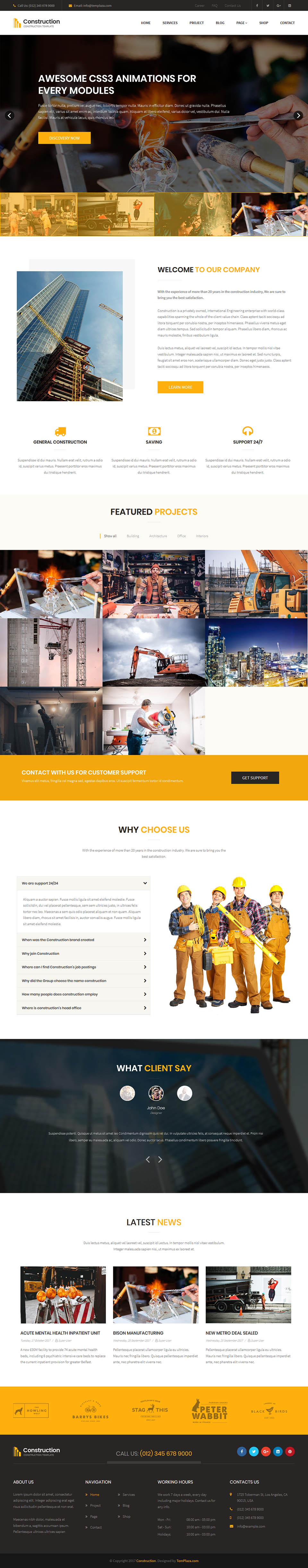 Template TemPlaza Construction Joomla template TemPlaza Construction