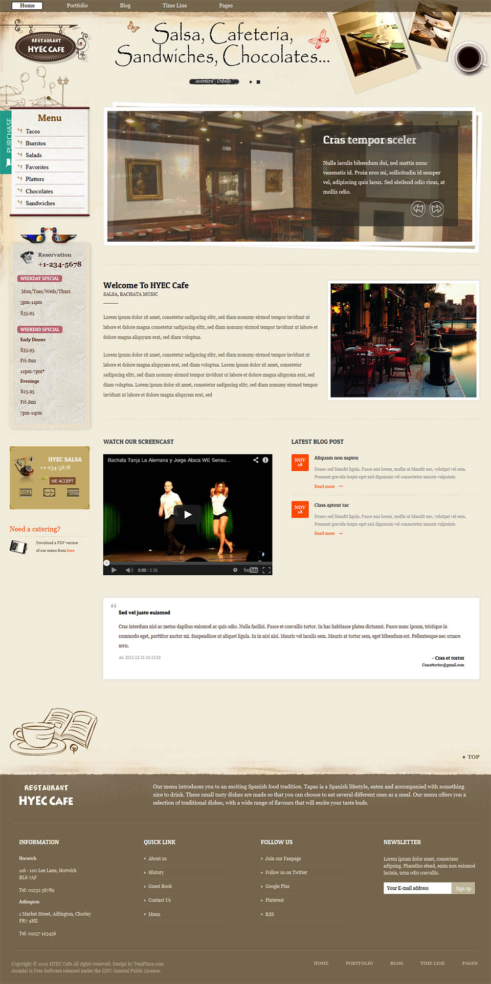 Joomla template TemPlaza HYEC Cafe