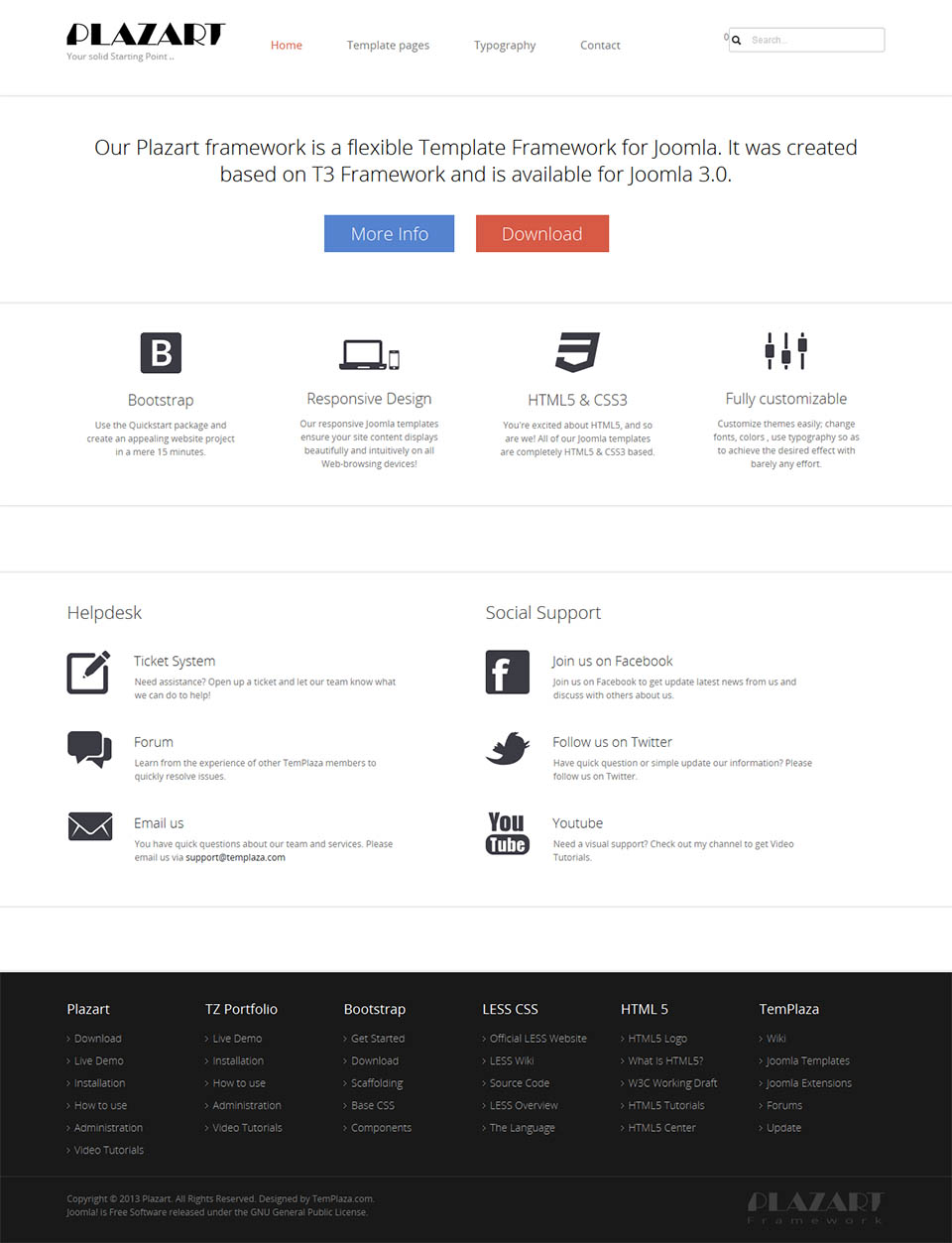 Template TemPlaza Plazart Blank Joomla template TemPlaza Plazart Blank