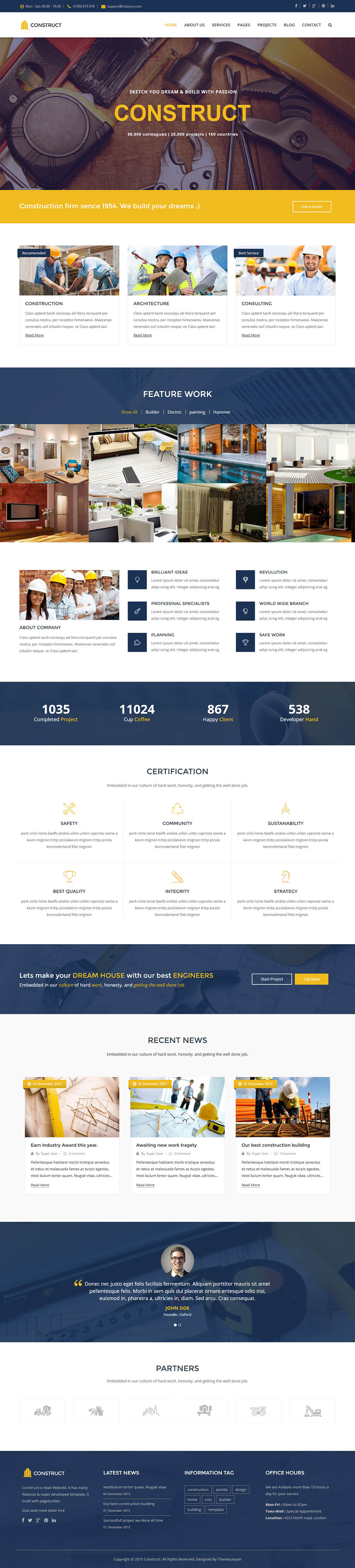 Joomla template ThemeForest Construct