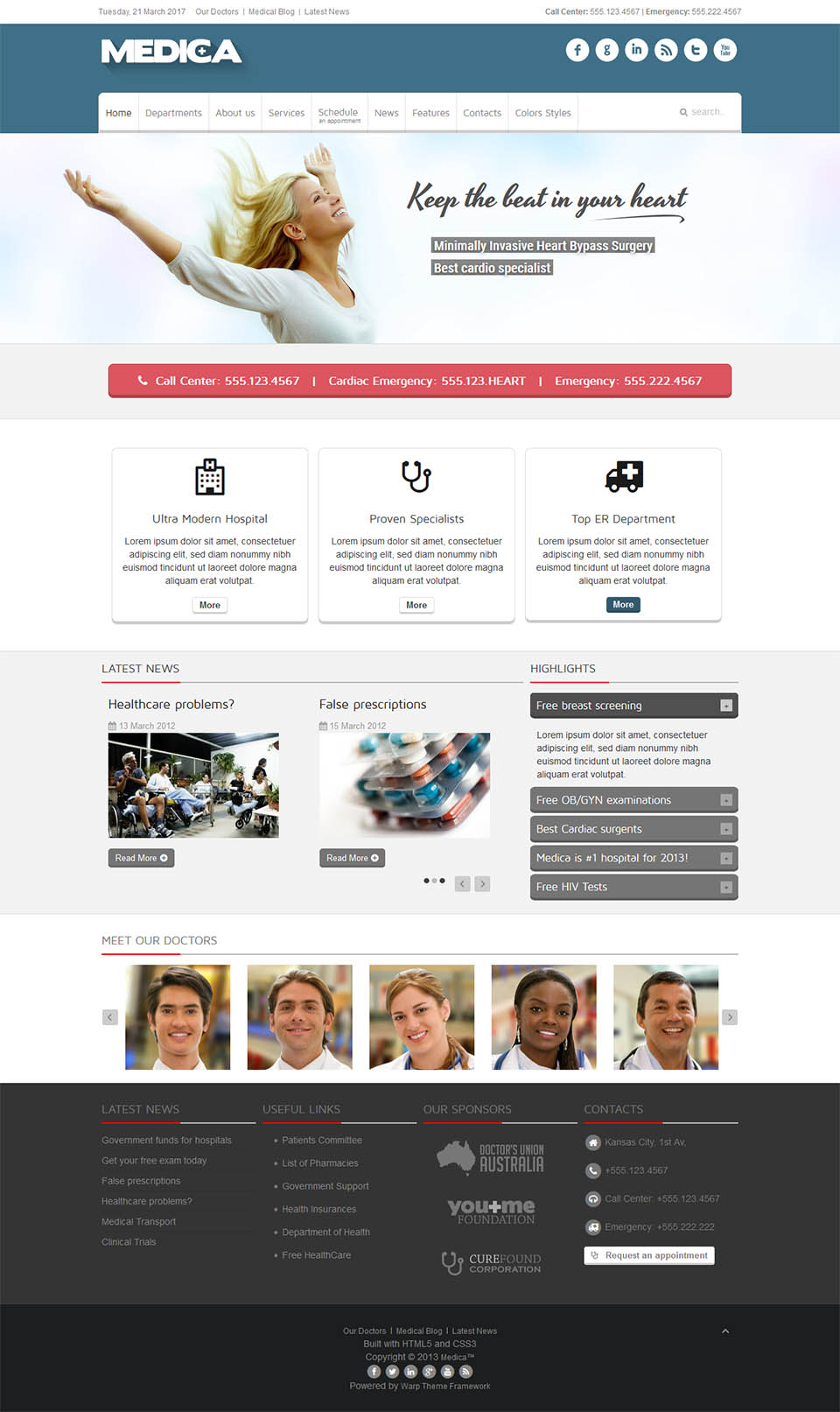 Template ThemeForest Medica Joomla template ThemeForest Medica