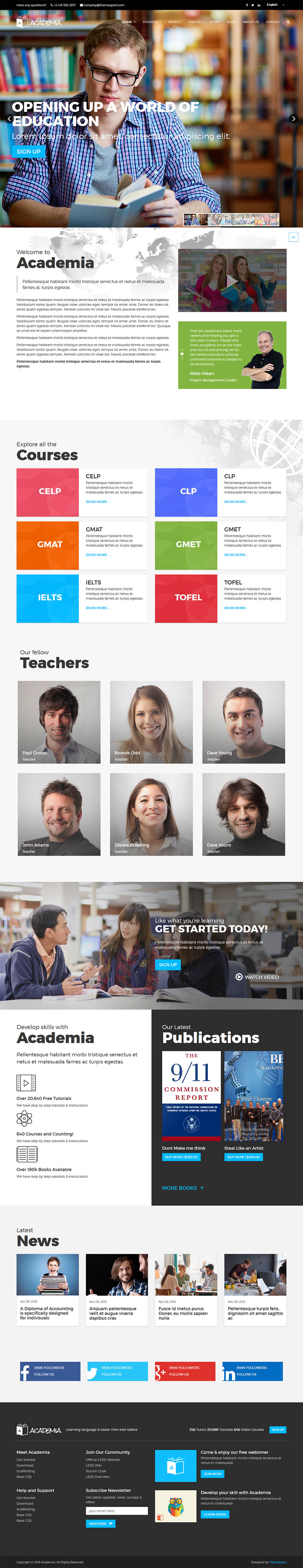 Template ThemeXpert Academia Joomla template ThemeXpert Academia