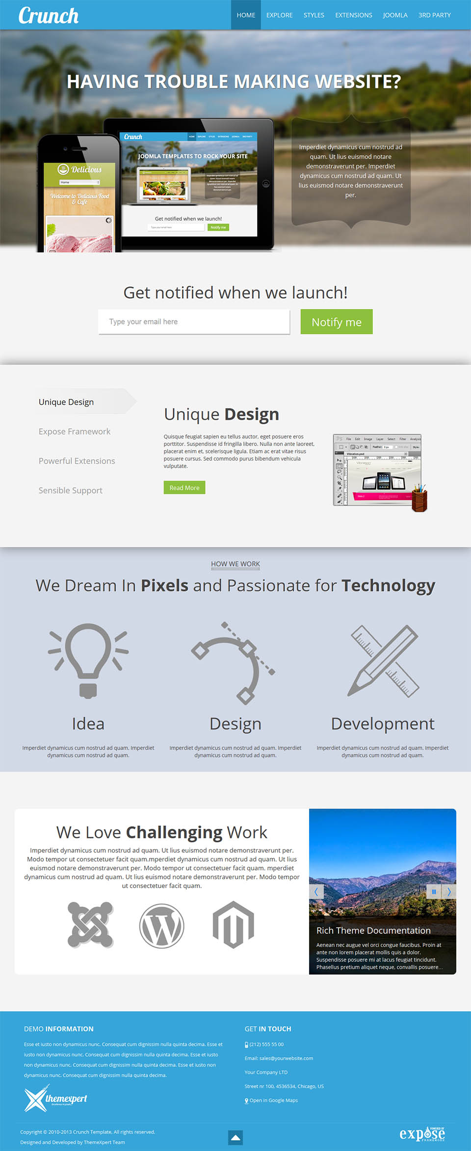 Template ThemeXpert Crunch Joomla template ThemeXpert Crunch