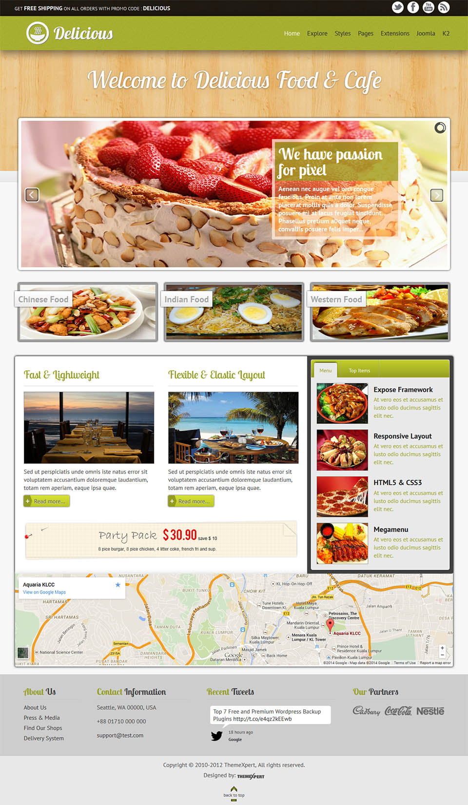Template ThemeXpert Delicious Joomla template ThemeXpert Delicious