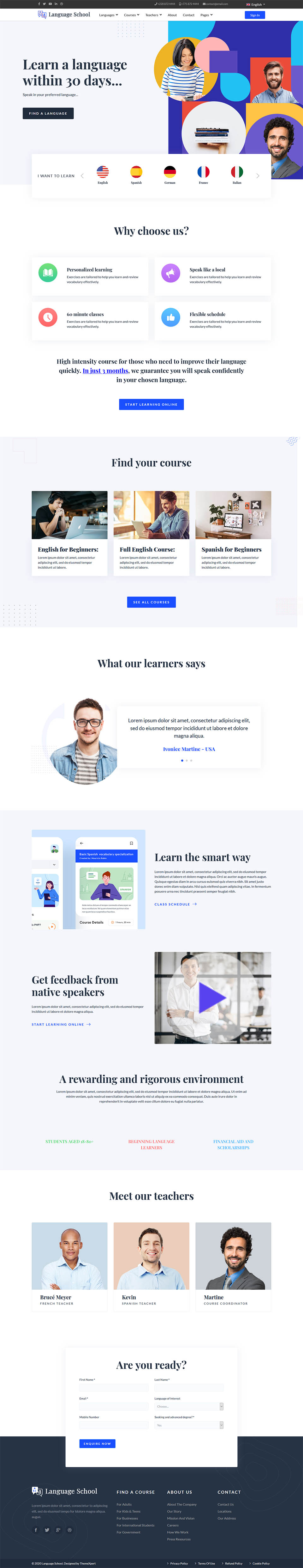 Joomla template ThemeXpert Language School