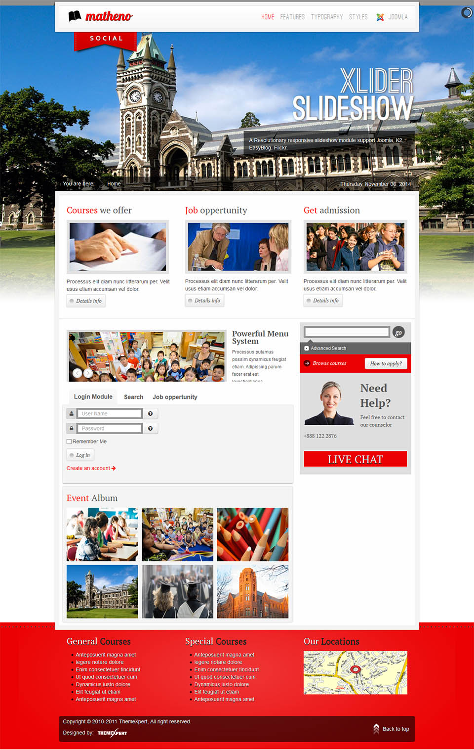 Template ThemeXpert Matheno Joomla template ThemeXpert Matheno