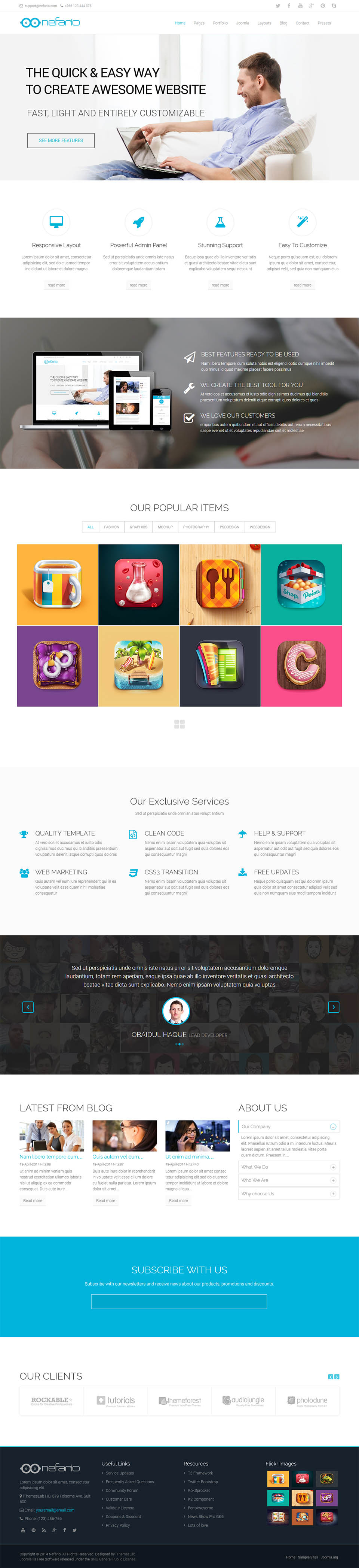 Template ThemeXpert Nefario Joomla template ThemeXpert Nefario
