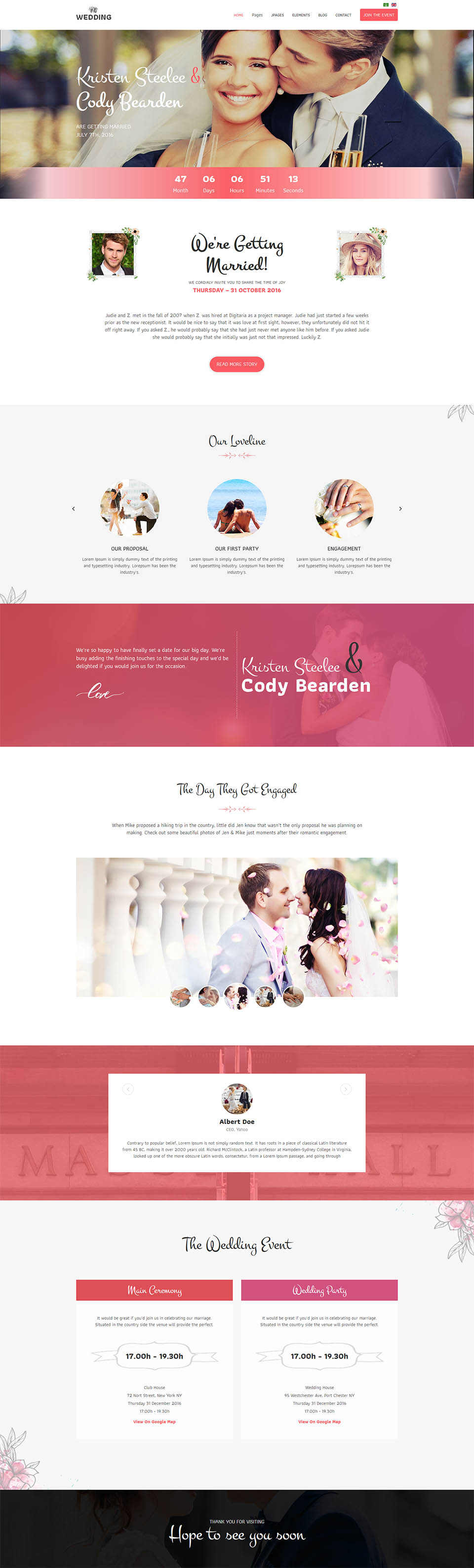 Template ThemeXpert Wedding Joomla template ThemeXpert Wedding