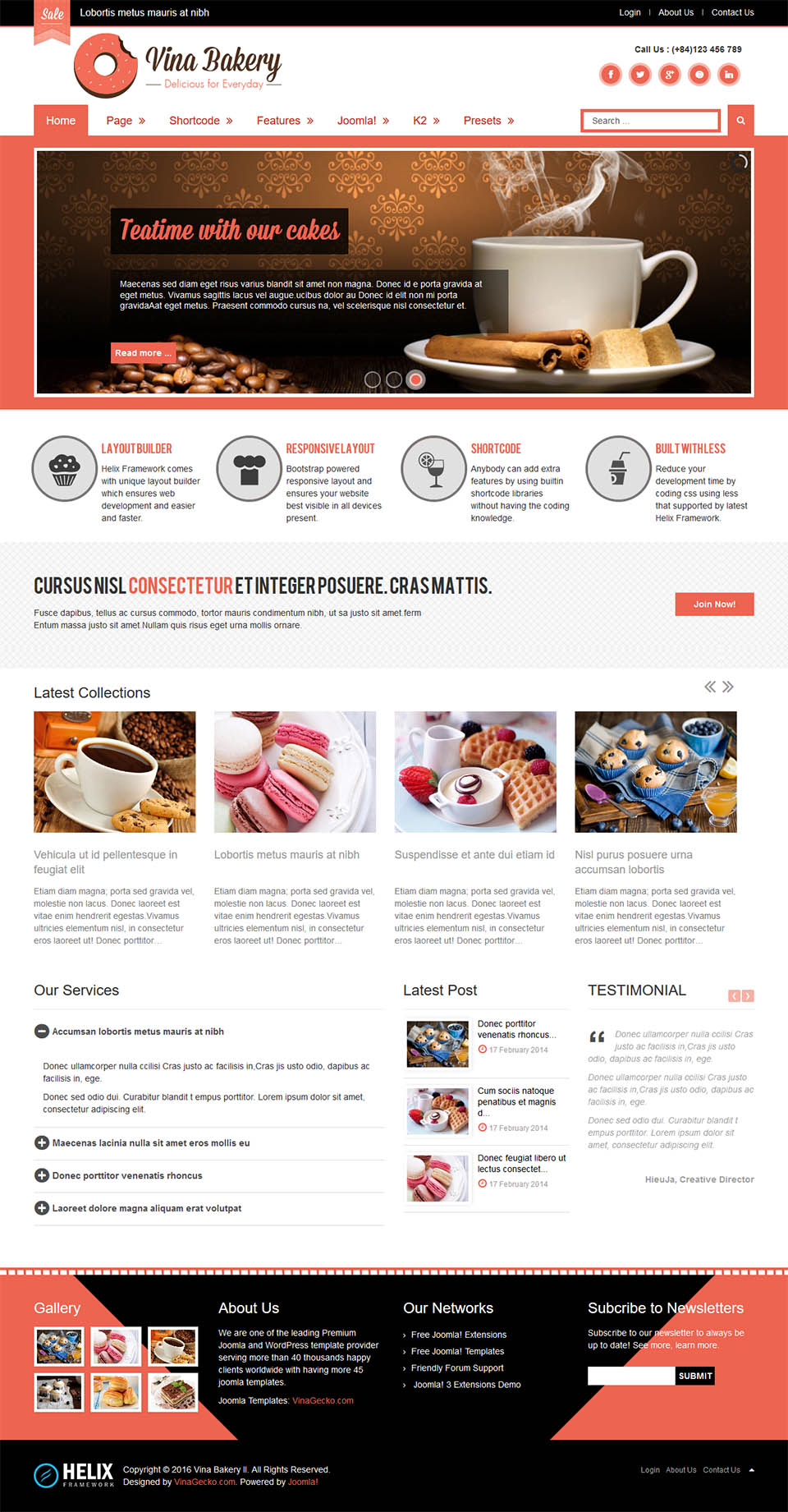 Template VinaGecko Vina Bakery II Joomla template VinaGecko Vina Bakery II