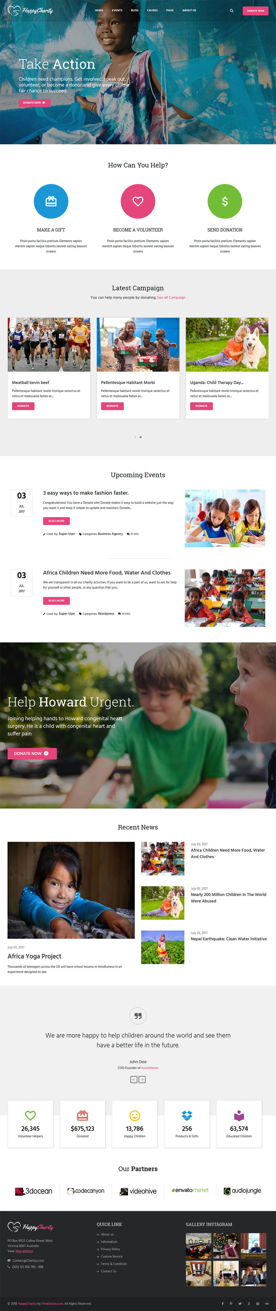 Template VinaGecko Vina Charity Joomla template VinaGecko Vina Charity