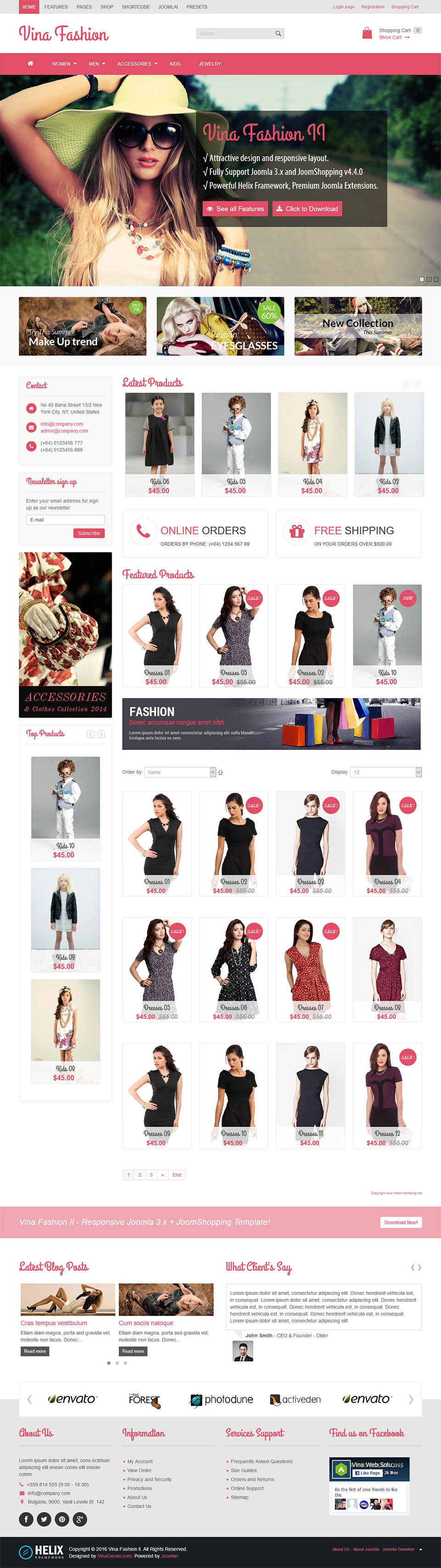 Joomla template VinaGecko Vina Fashion II