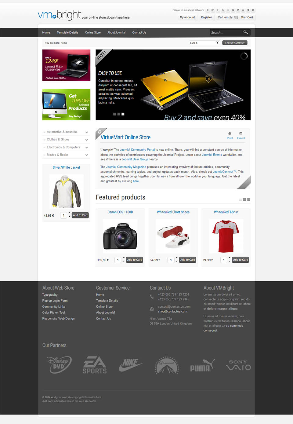 Template VirtuemartTemplates Bright Joomla template VirtuemartTemplates Bright