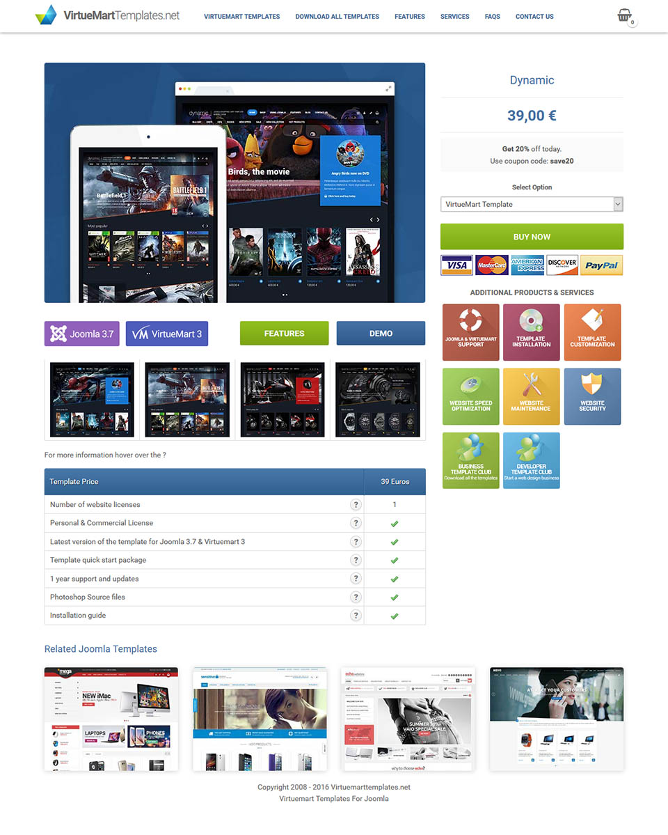 Template VirtuemartTemplates Dynamic Joomla template VirtuemartTemplates Dynamic