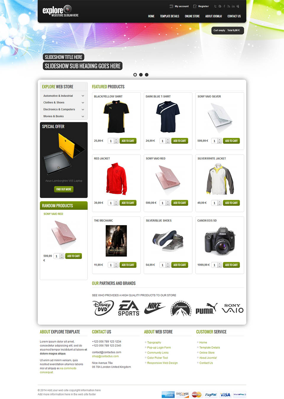 Template VirtuemartTemplates Explore Joomla template VirtuemartTemplates Explore