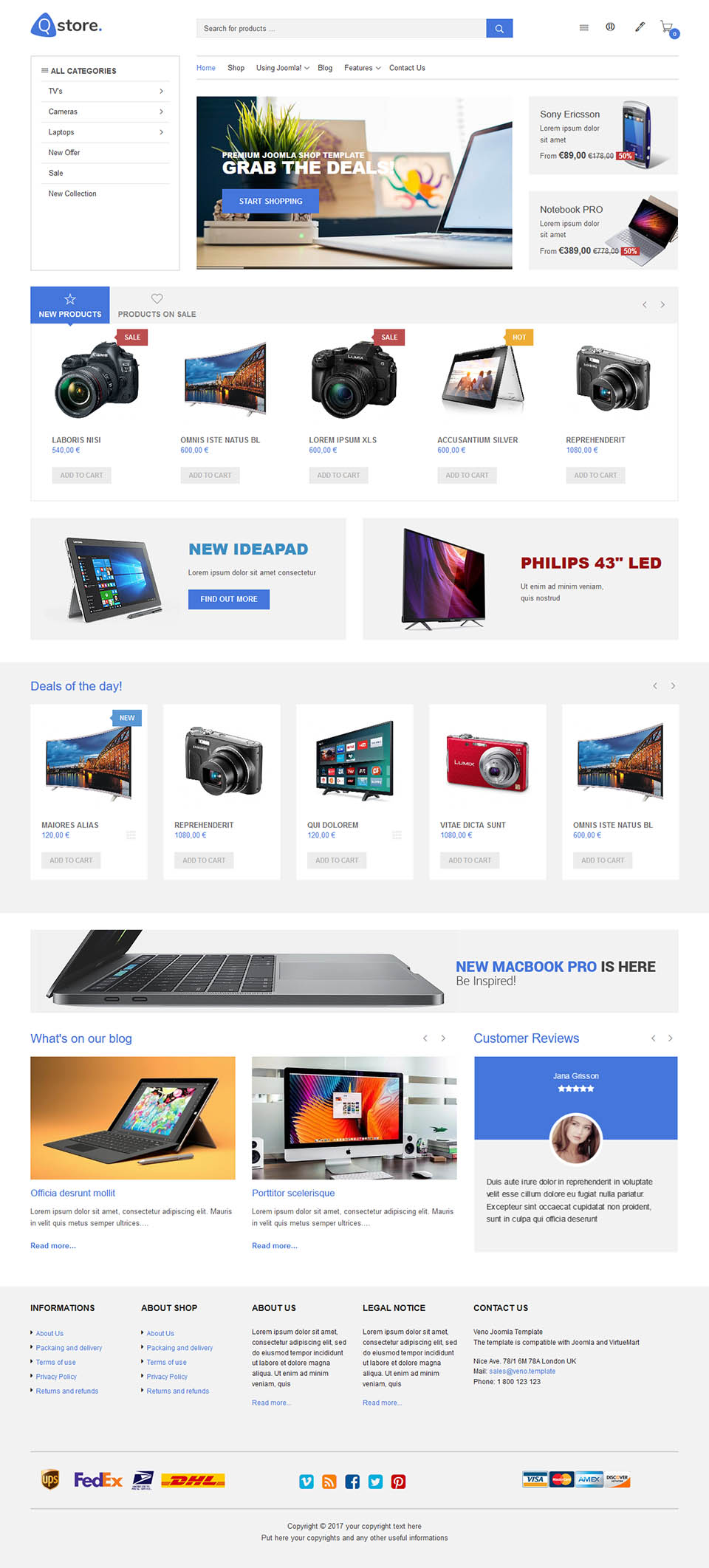 Template VirtuemartTemplates QStore Joomla template VirtuemartTemplates QStore